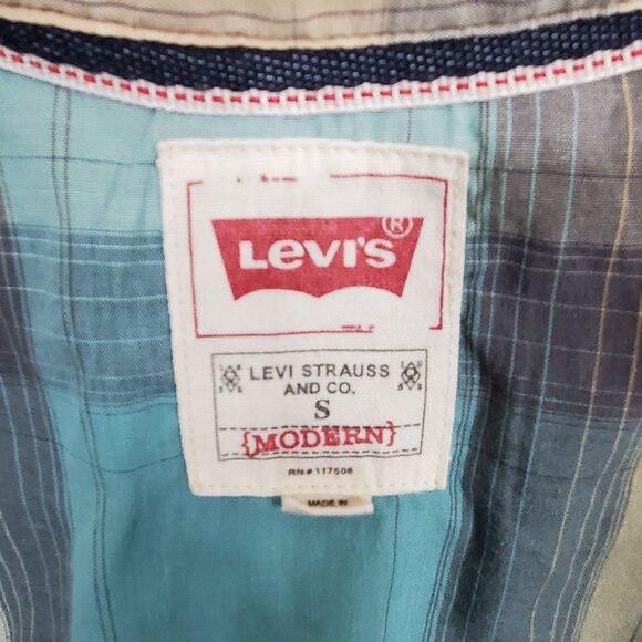 Levis Mens S Shirt Plaid Western Pearl Snap Casual Lightweight Cowboy Ranch - Picture 7 of 11